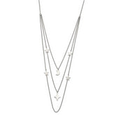 Chisel Stainless Steel Polished Stars and Moon Multi Strand 24.25 inch Cable Chain with 1.75 inch Extension Necklace